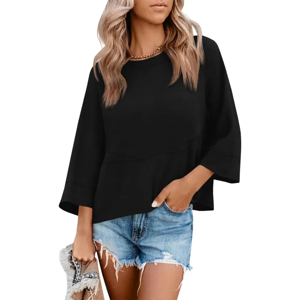 3/4 Batwing Sleeve Tops
