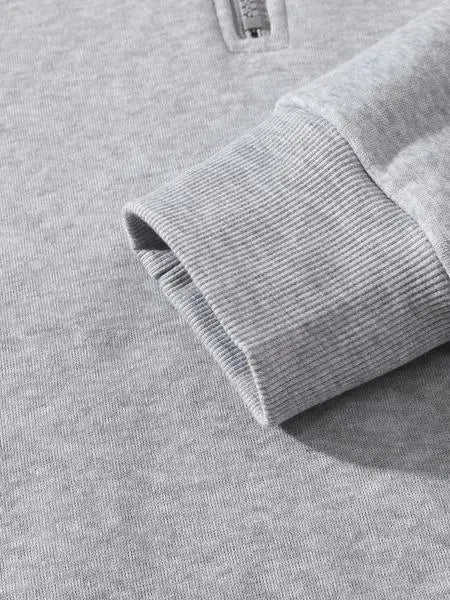 Plain Half Zip Drop Shoulder Essentials Hoodie