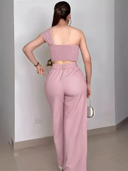 American Style Chic Off-Shoulder Floral Womenswear Set