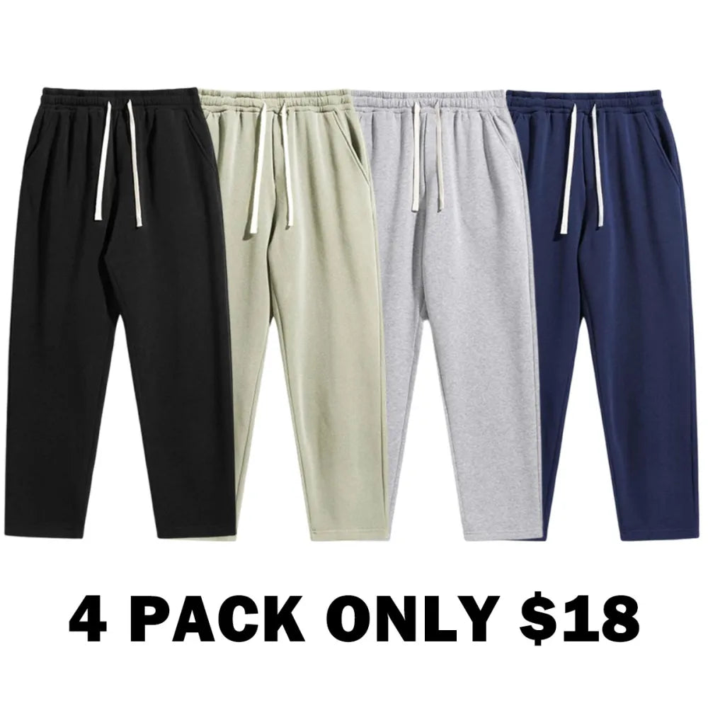 Men's Regular Fit Solid Drawstring Waist Sweatpants