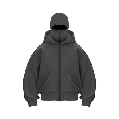 Zip Up Double Layer Hoodie