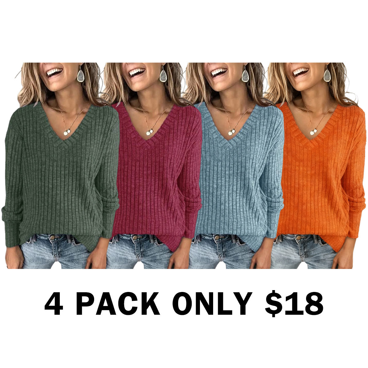 Plain Drop Shoulder V Neck Tee