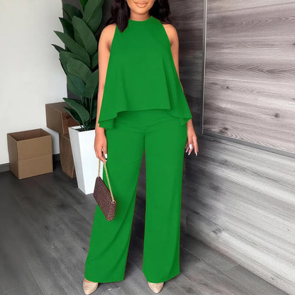 Lightweight Flowy Halter Two-Piece Set