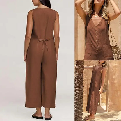 Women Button Down Jumpsuits