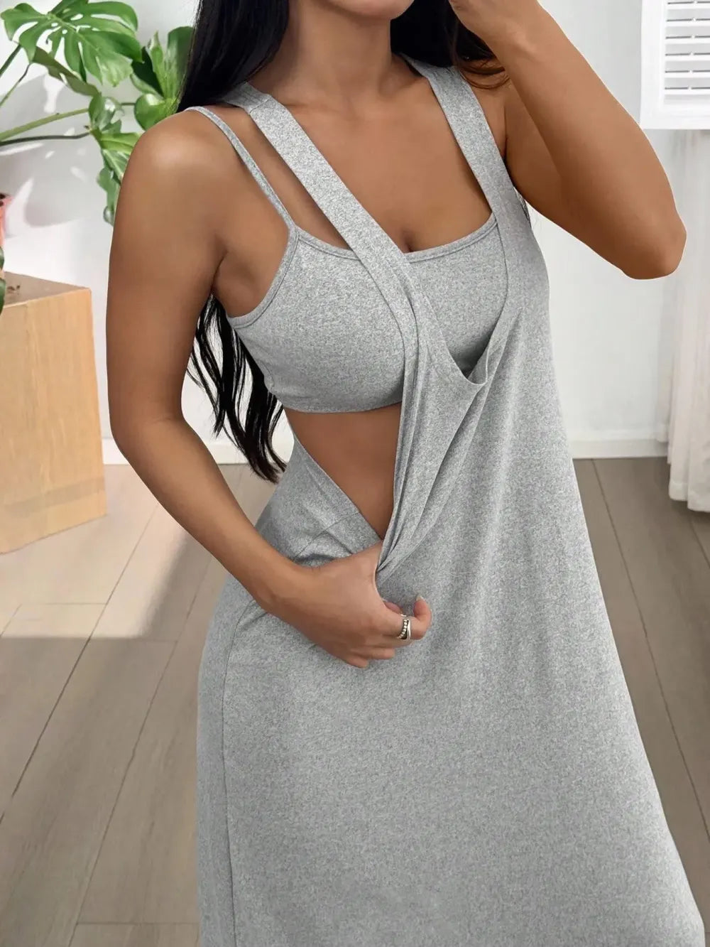 Heather Tank Top & Cutout Maxi Dress Set