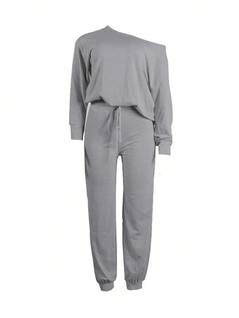 One Shoulder Two-Piece Set