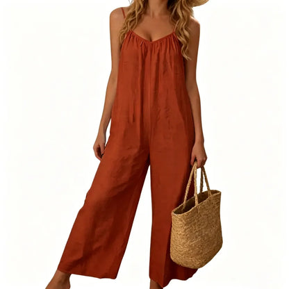 Women's Chic Basic Strappy Backless Spaghetti Strap Overalls