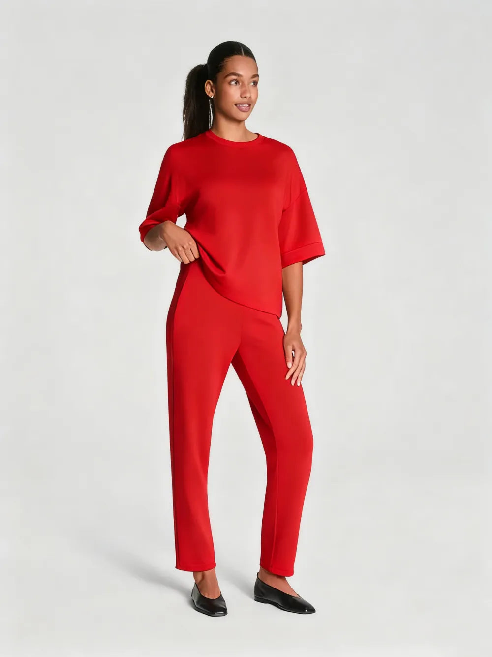 Relaxed Tee +Slim Straight Pant- 2 Piece Set