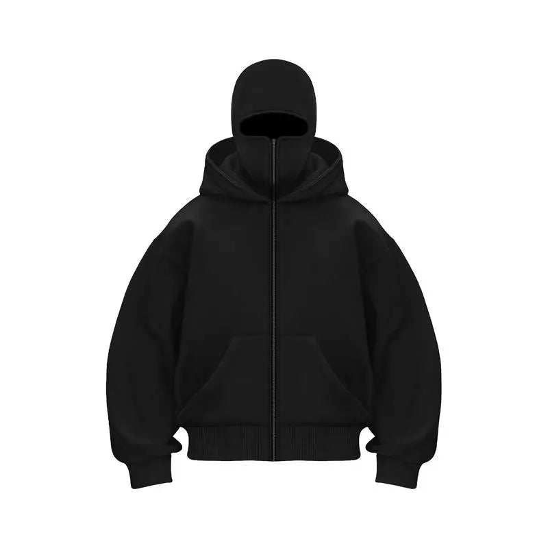 Zip Up Double Layer Hoodie
