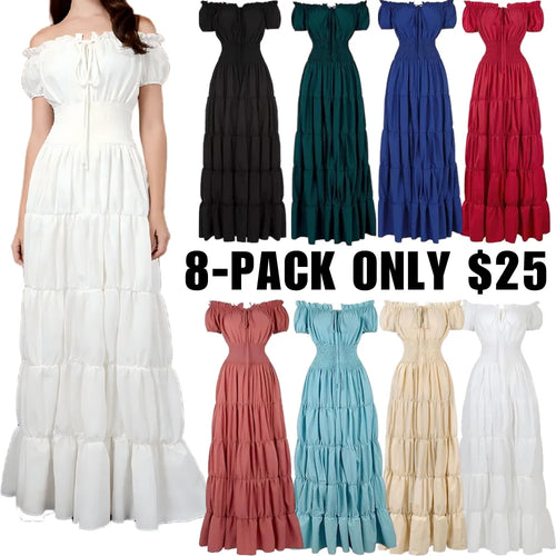 Women's Waist-Cinching Pleated Maxi Dress
