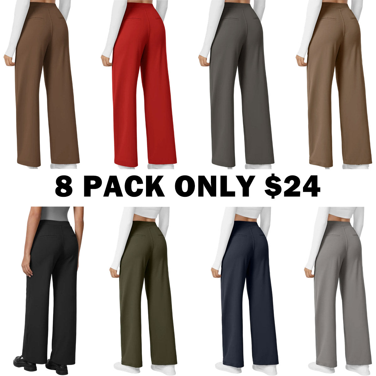 Flex DayStretch High Waisted Pocket Straight Leg Work Pants
