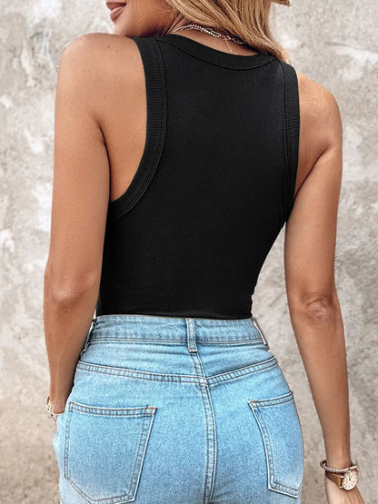 Round Neck Built-in Bra Ribbed Tank Top/Ribbed Built-in Bra Tank Top