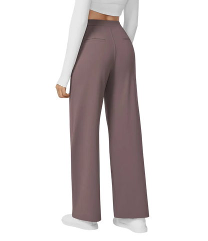 High Waisted Pocket Straight Leg Work Pants