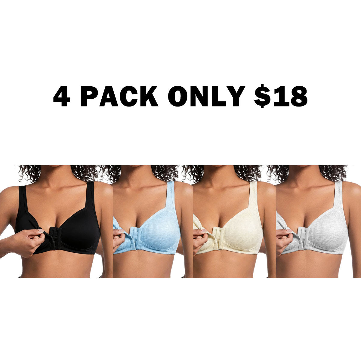 Adjustable Front Closure Push-Up Bra