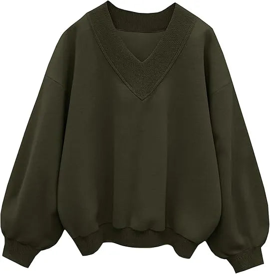 V Neck Oversize Sweatshirts