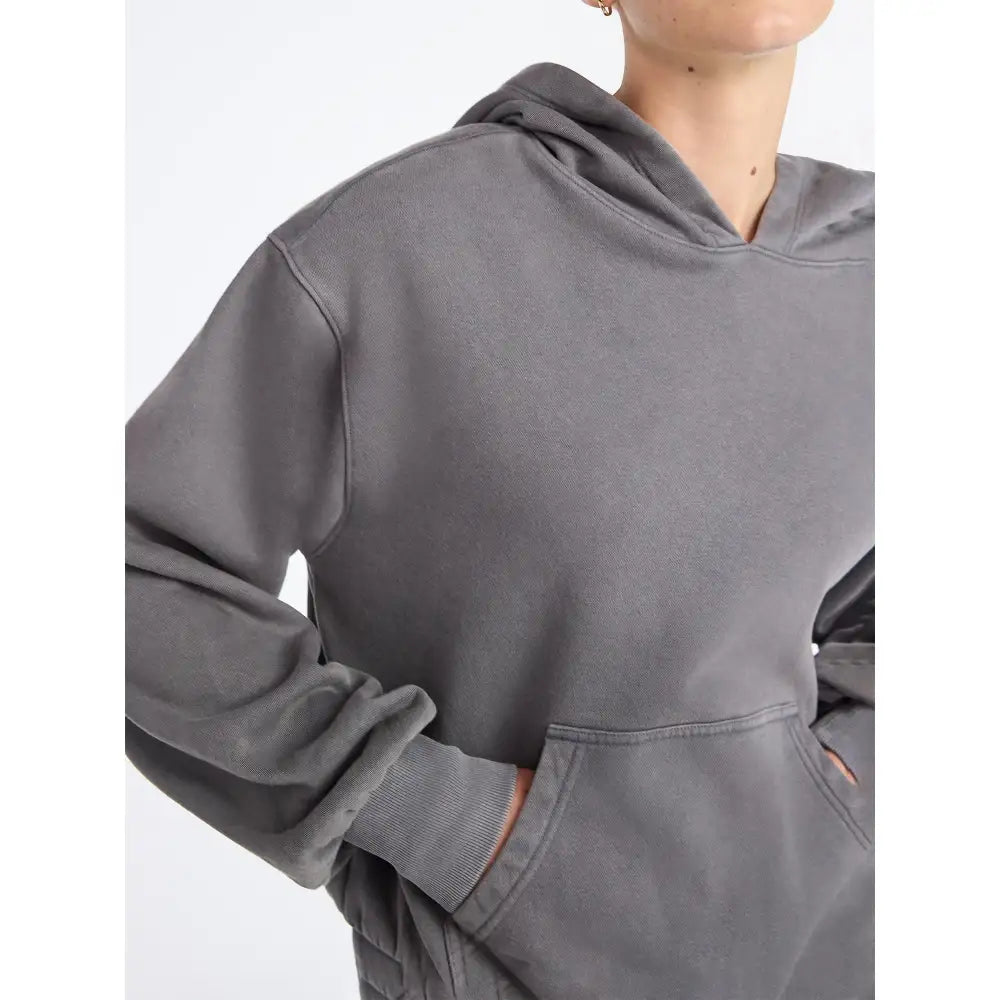 Mineral Washed Oversized Cropped Hoodie + Wide Leg Cargo Sweatpants