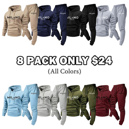 Men's Milano Printed Hoodie and Drawstring Sweatpants Set