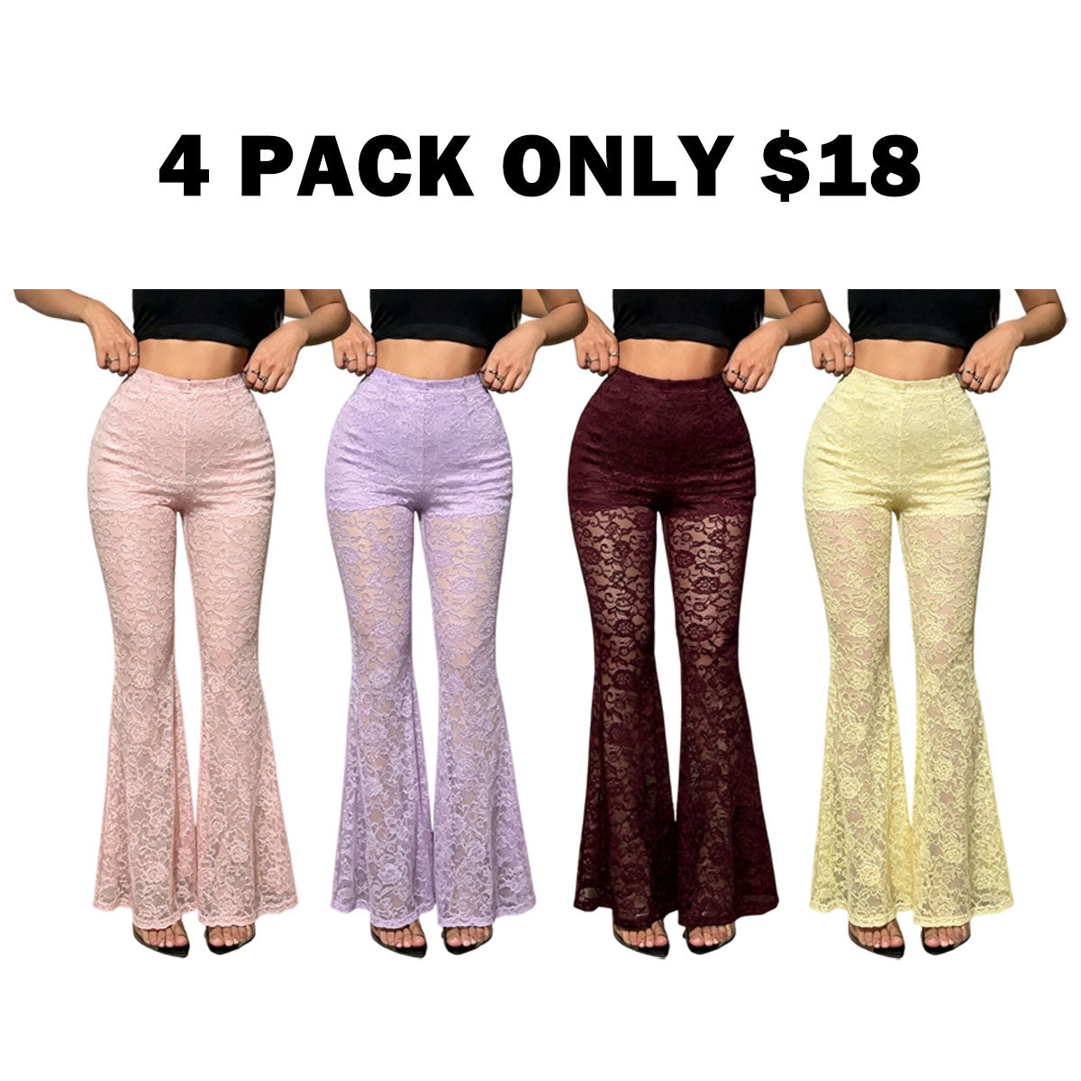 Bodycon High Waist Casual Comfy Stretch Flare Pants