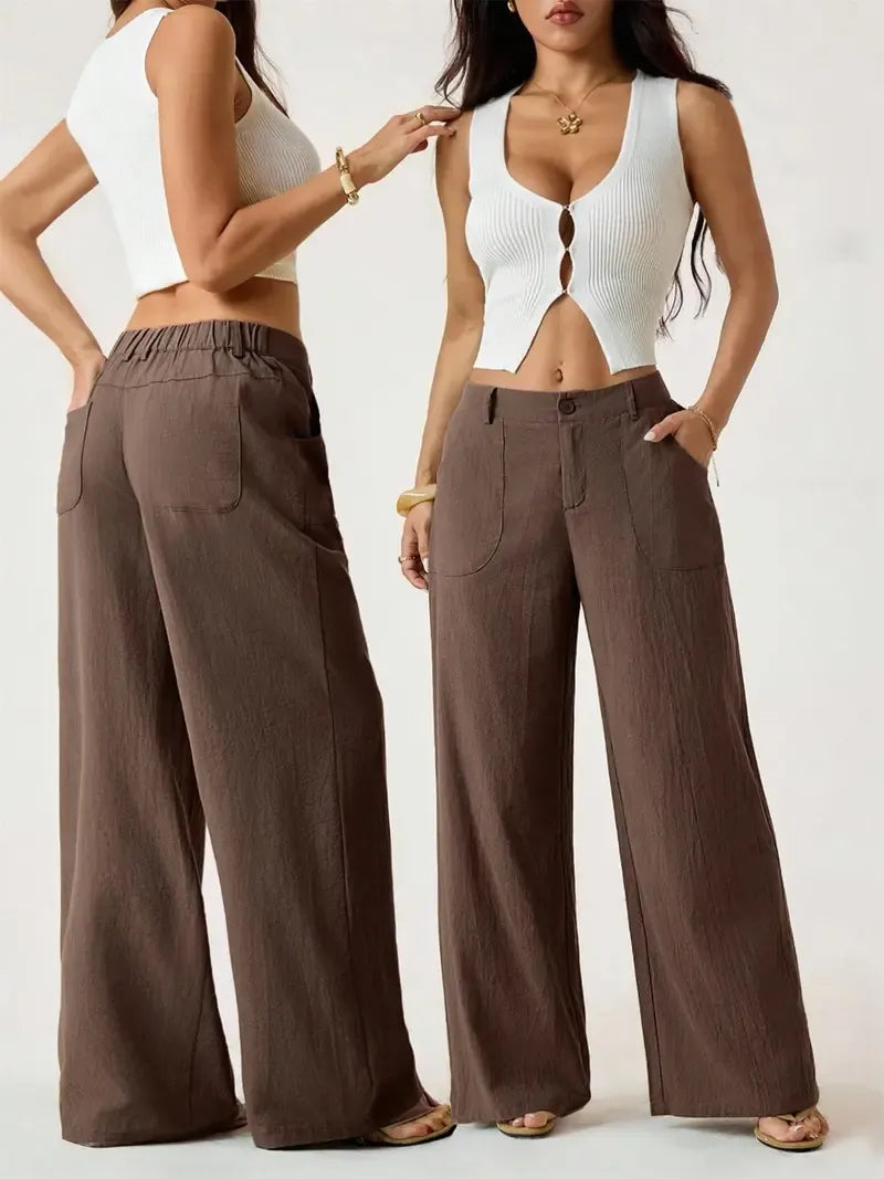 Women's Classical Linen Palazzo Pants