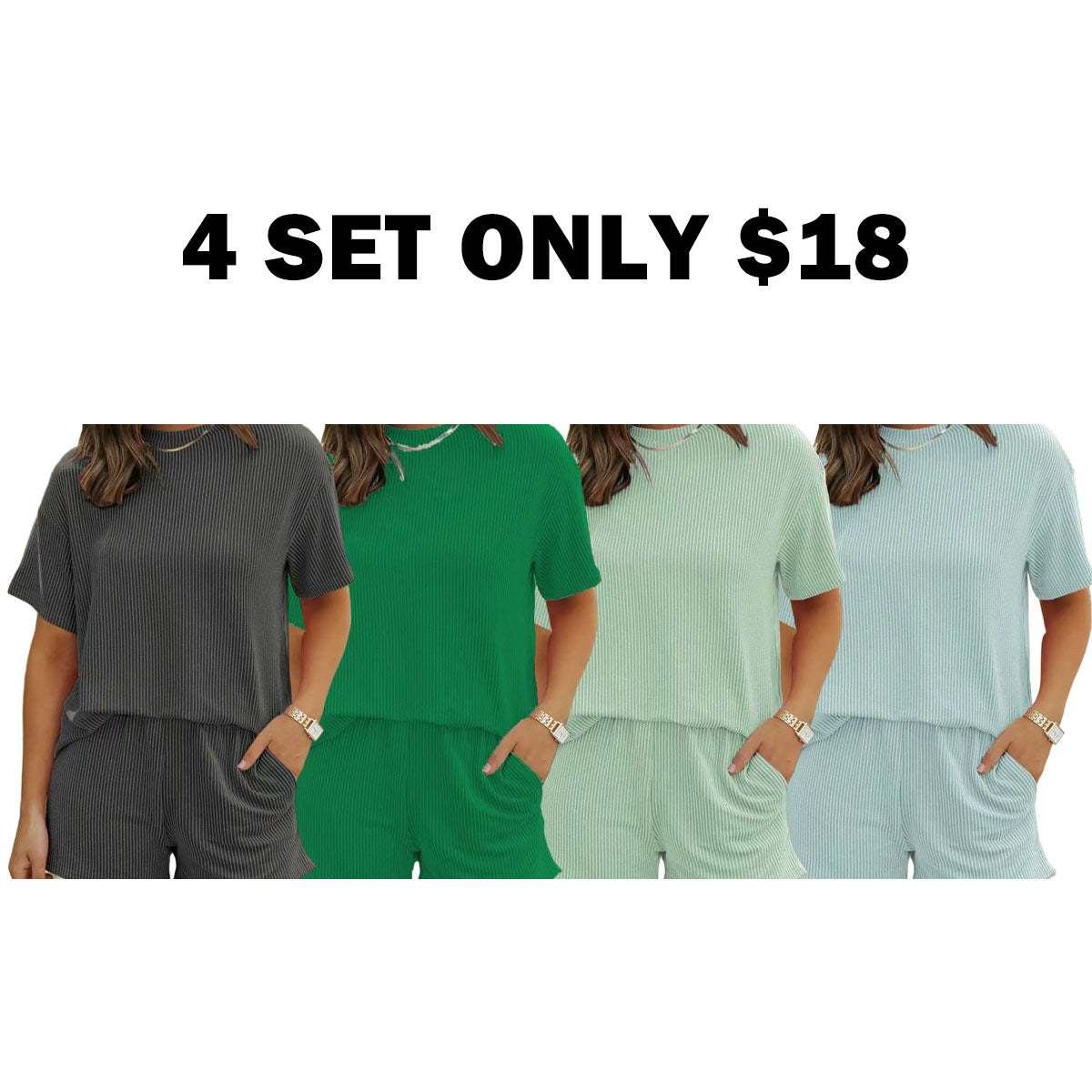Women’s Textured Ribbed Two-Piece Set