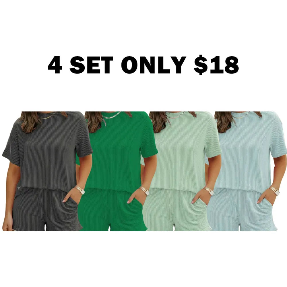 Women’s Textured Ribbed Two-Piece Set