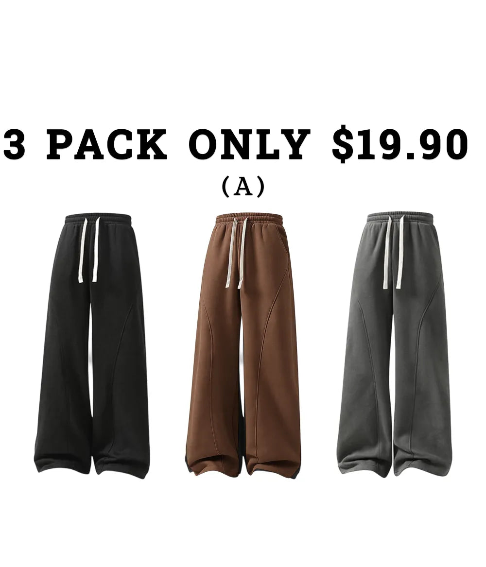 Men's Oversize Fleece Thermal Lined Sweatpants