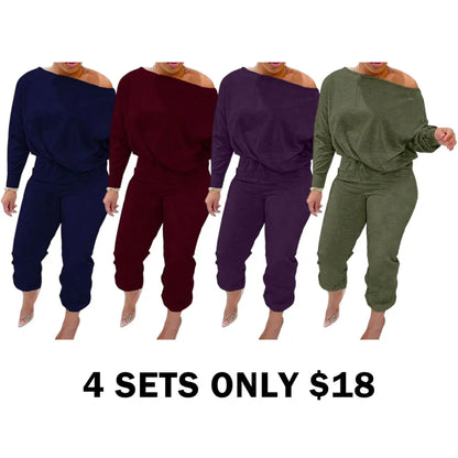 One Shoulder Two-Piece Set