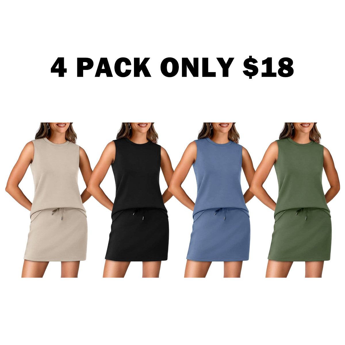 Two Piece Tennis Skirt Sets