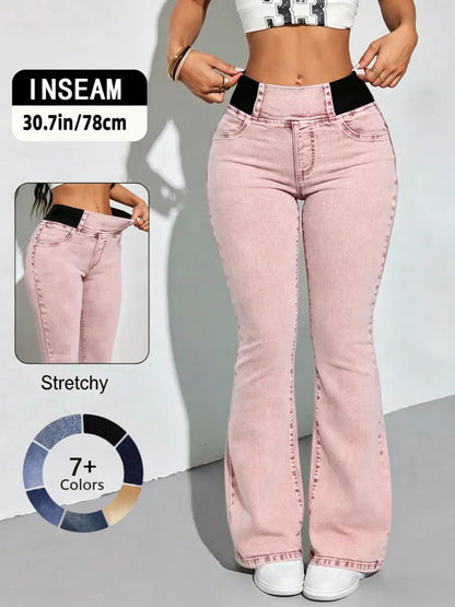 Y2K 2026 Women's Back Shirred Jeans