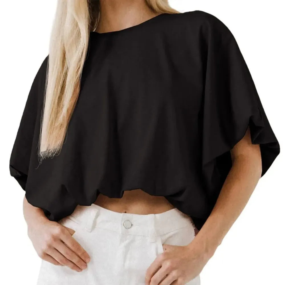 Women's Summer Crewneck Crop Tops