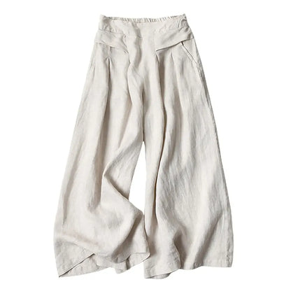 Women's Cotton Linen Culottes Pants