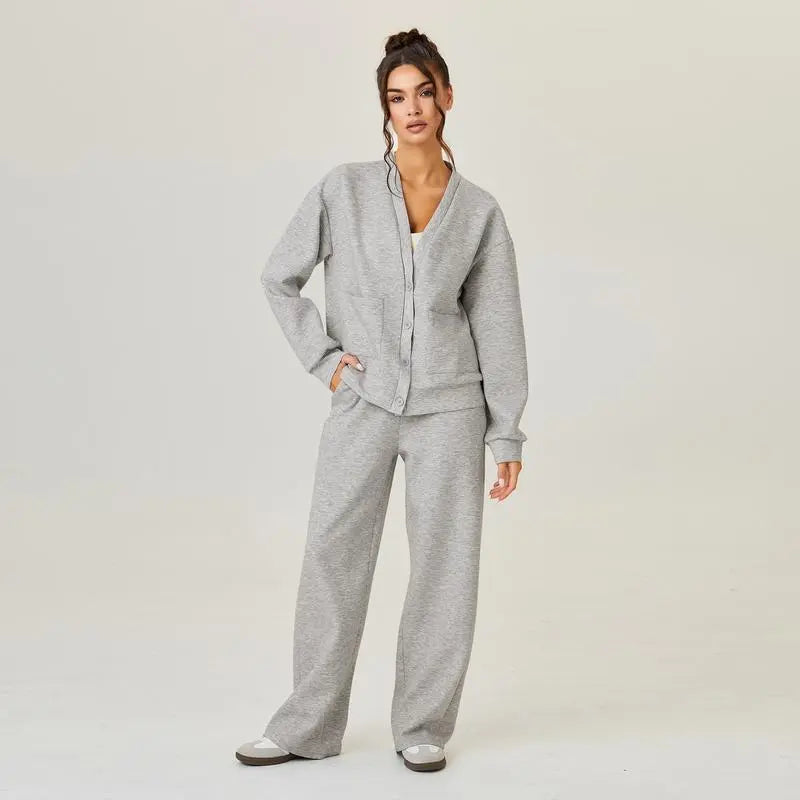Women's Slouchy Solid Color Soft Two Piece Set