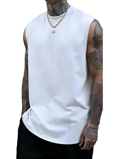 Men's Solid Color Round Neck Tank Top