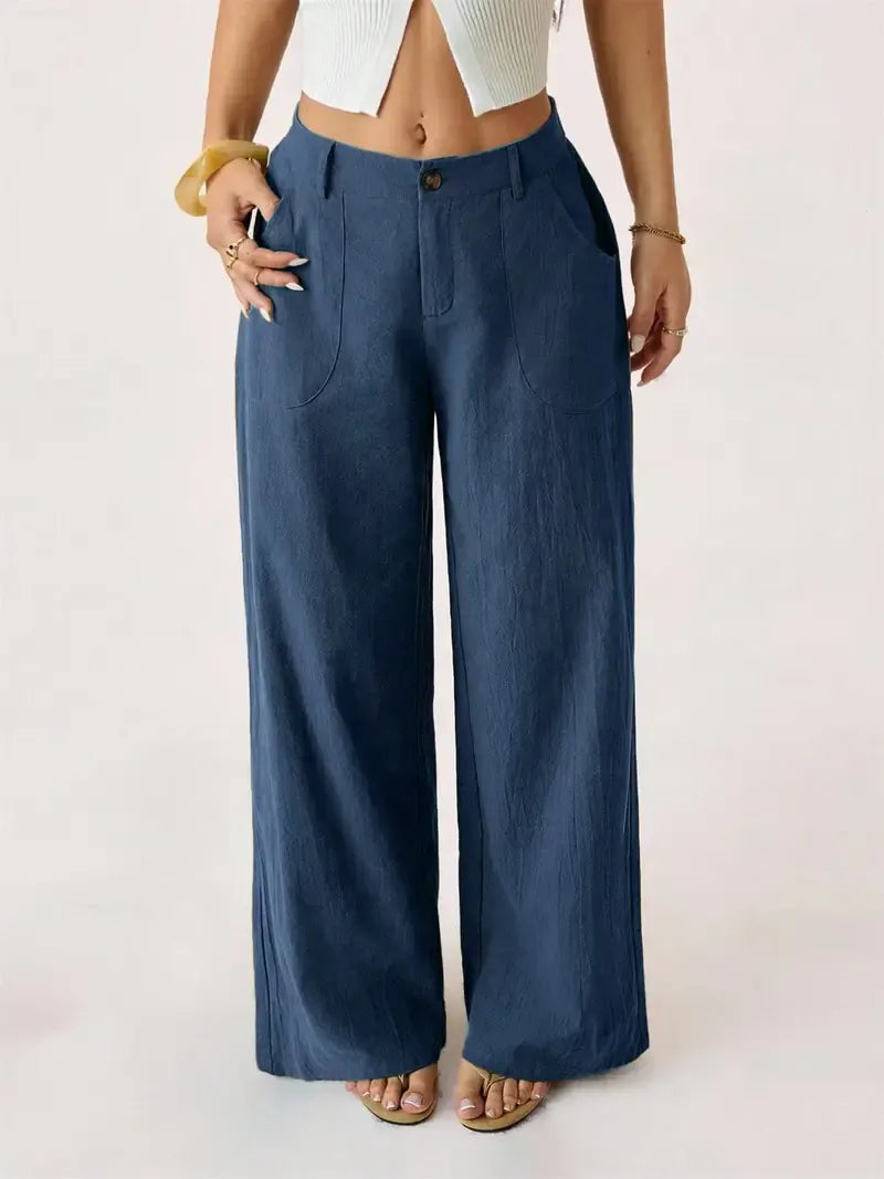Women's Classical Linen Palazzo Pants