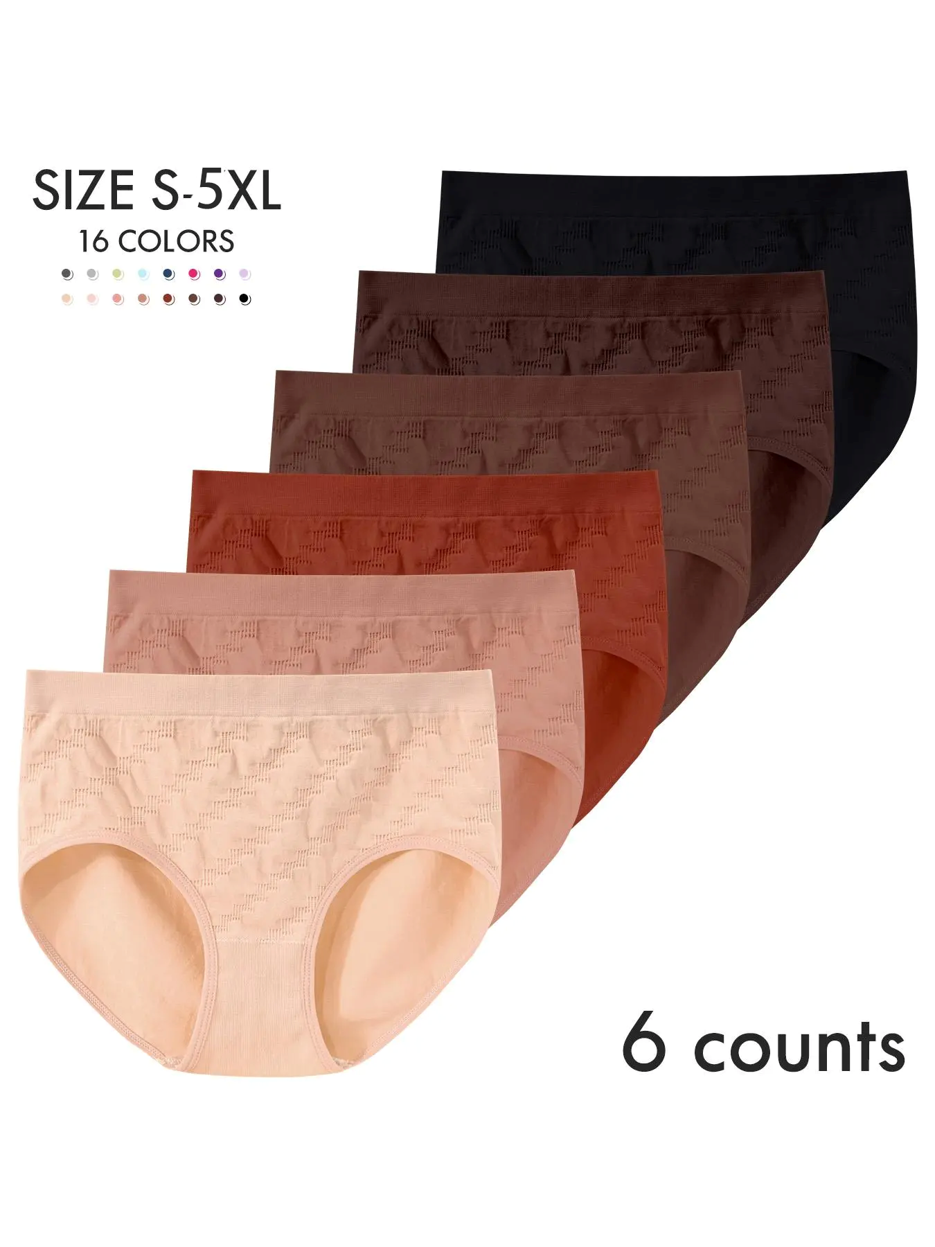 100% COTTON Women's Solid Color Panty, Breathable Comfortable Panty for Daily Wear