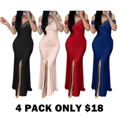 Wrapped slit dress