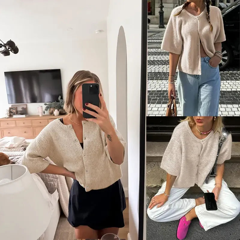 Women's Short Sleeve Cardigan