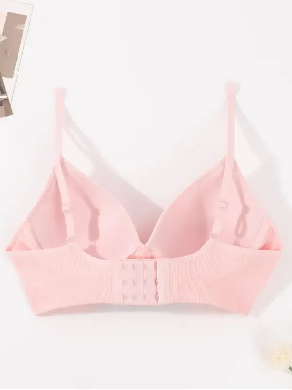 Women's Solid Color Push Up Wireless Bra