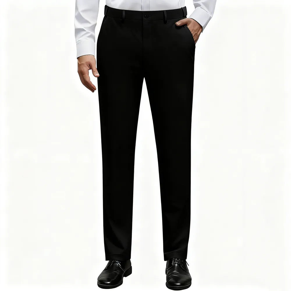Men's Stretch Dress Pants No Iron Golf Pants Expandable Waist Flat Front Business Casual Pants