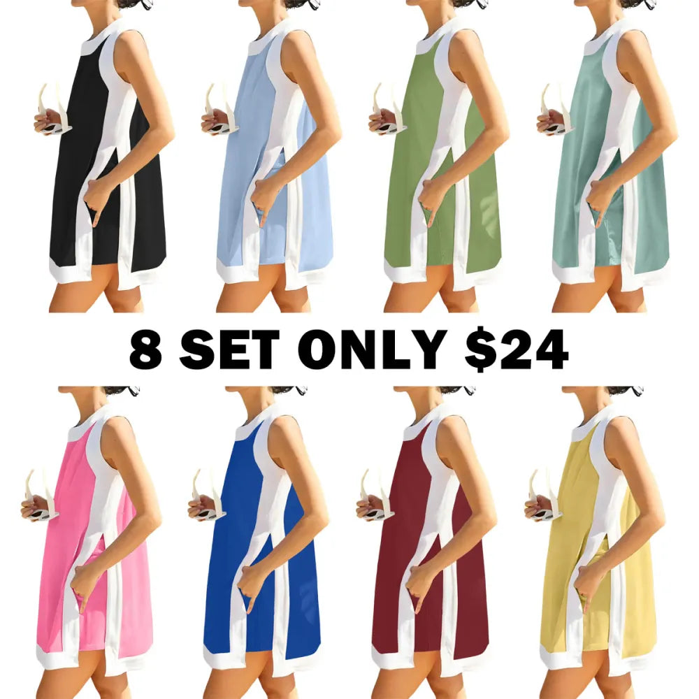 Women's Casual Color Block Two Piece Sets