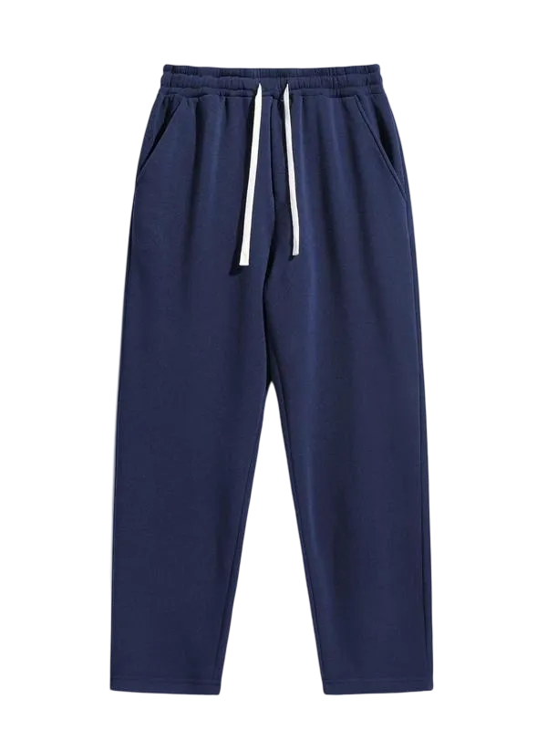 Men's Regular Fit Solid Drawstring Waist Sweatpants