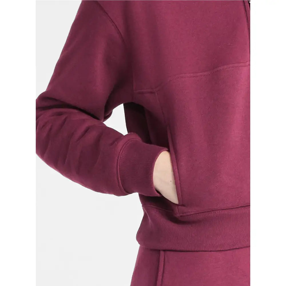 Fleece Half Zip Pullover & Cargo Wide-Leg Pants 2-Piece Set