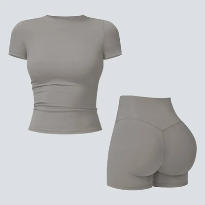2-Piece Boat Neck Open-Back Workout Set
