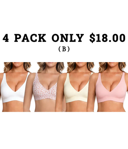 Women's Wireless Seamless Jelly Bra Deep V