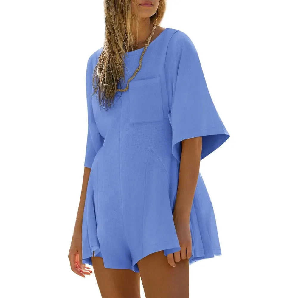 Summer Casual Loose Jumpsuits with Pocket