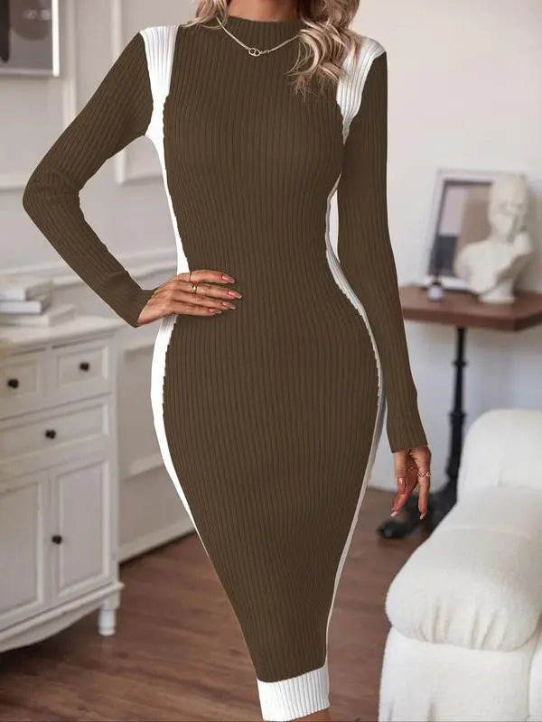 Elegant Long Sleeve Knit Dress for Women