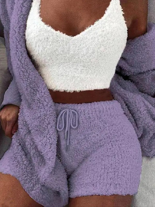 Plush Three-piece Pyjama Set