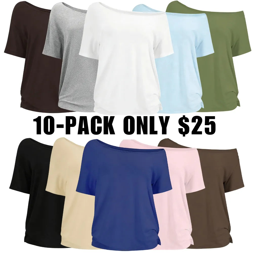 Women's Solid-Color Versatile Short-Sleeve Top
