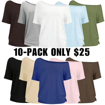 Women's Solid-Color Versatile Short-Sleeve Top