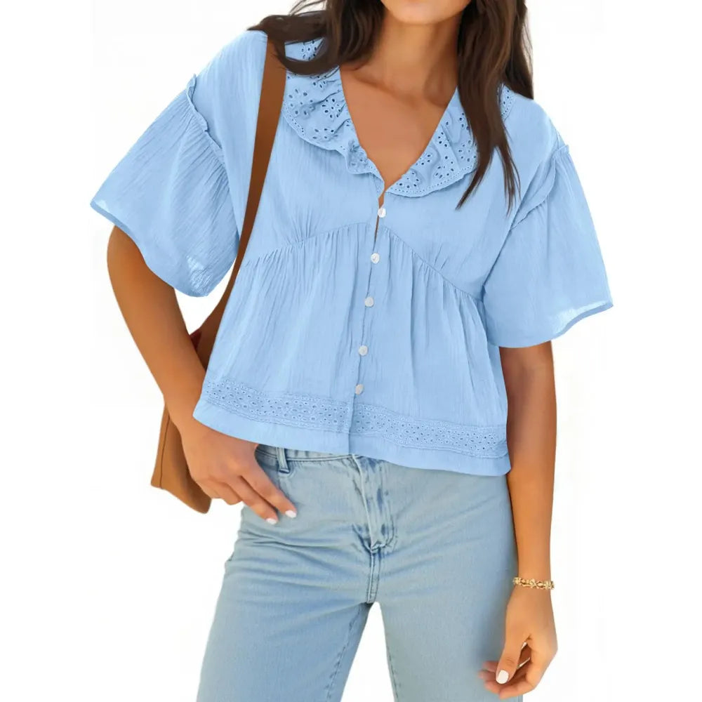 Women's Cropped Babydoll Tops